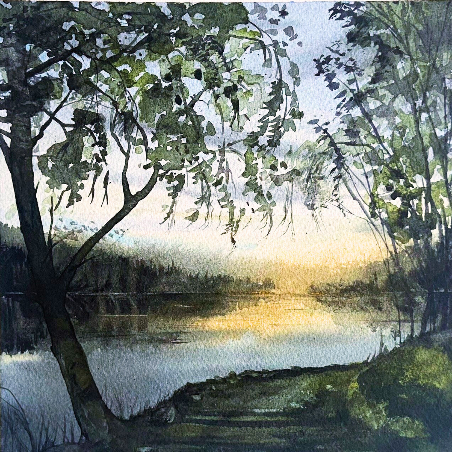 Solnedgång, sensommar, Sisjön