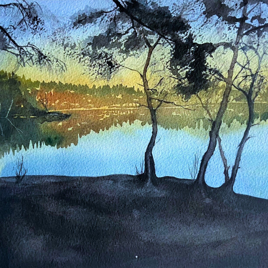 Solnedgång, höst, Sisjön